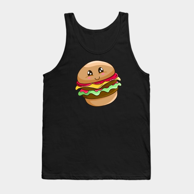 Cute Burger Tank Top by Kimprut